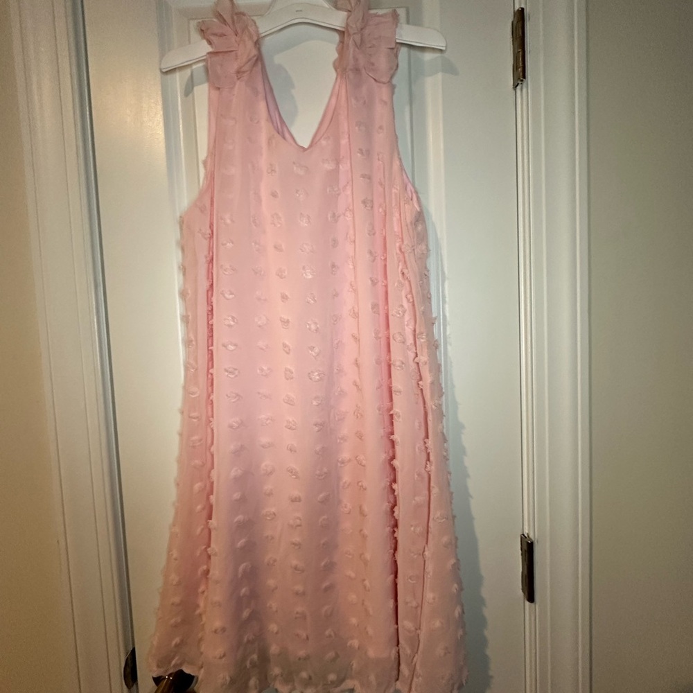 Pink Ruffle Sleeveless Dress
